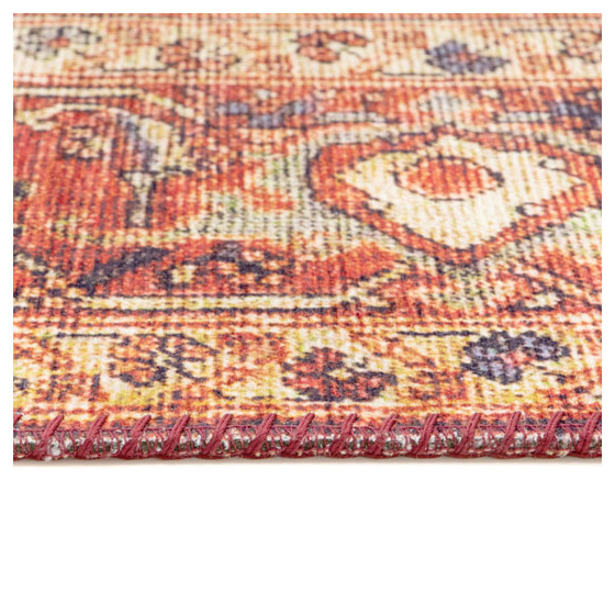 Tapis doux à motif oriental - jalil - rouge - 120 x 160 cm