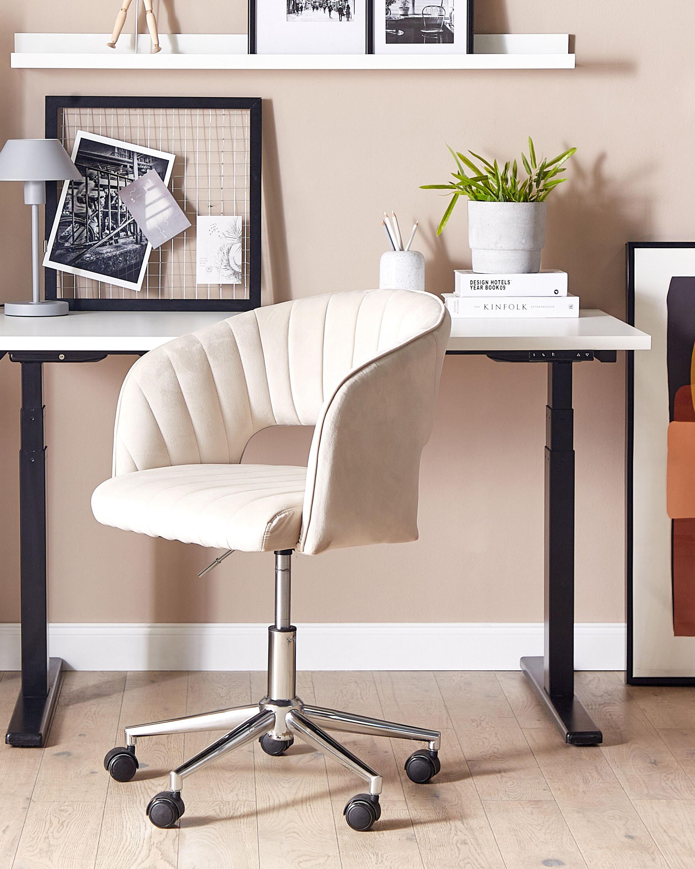 Bureaustoel KATONAH Fluweel Lichtbeige