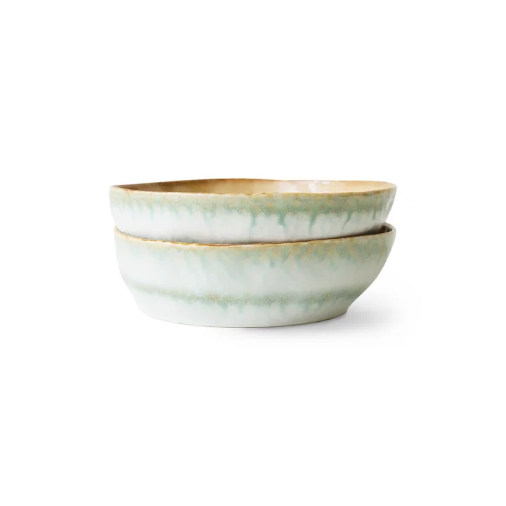 HKliving - 70's Pastaschale, Ø 18,7 cm, petal (2er-Set)