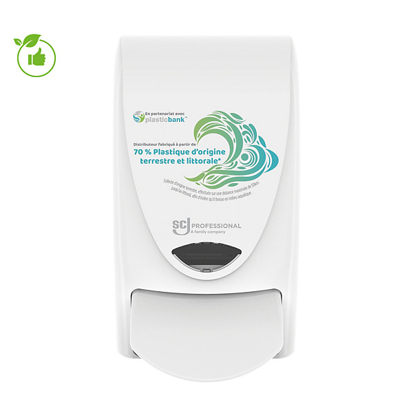 Distributeur à poussoir de savon mousse à cartouche Proline Wave blanc 1 L
