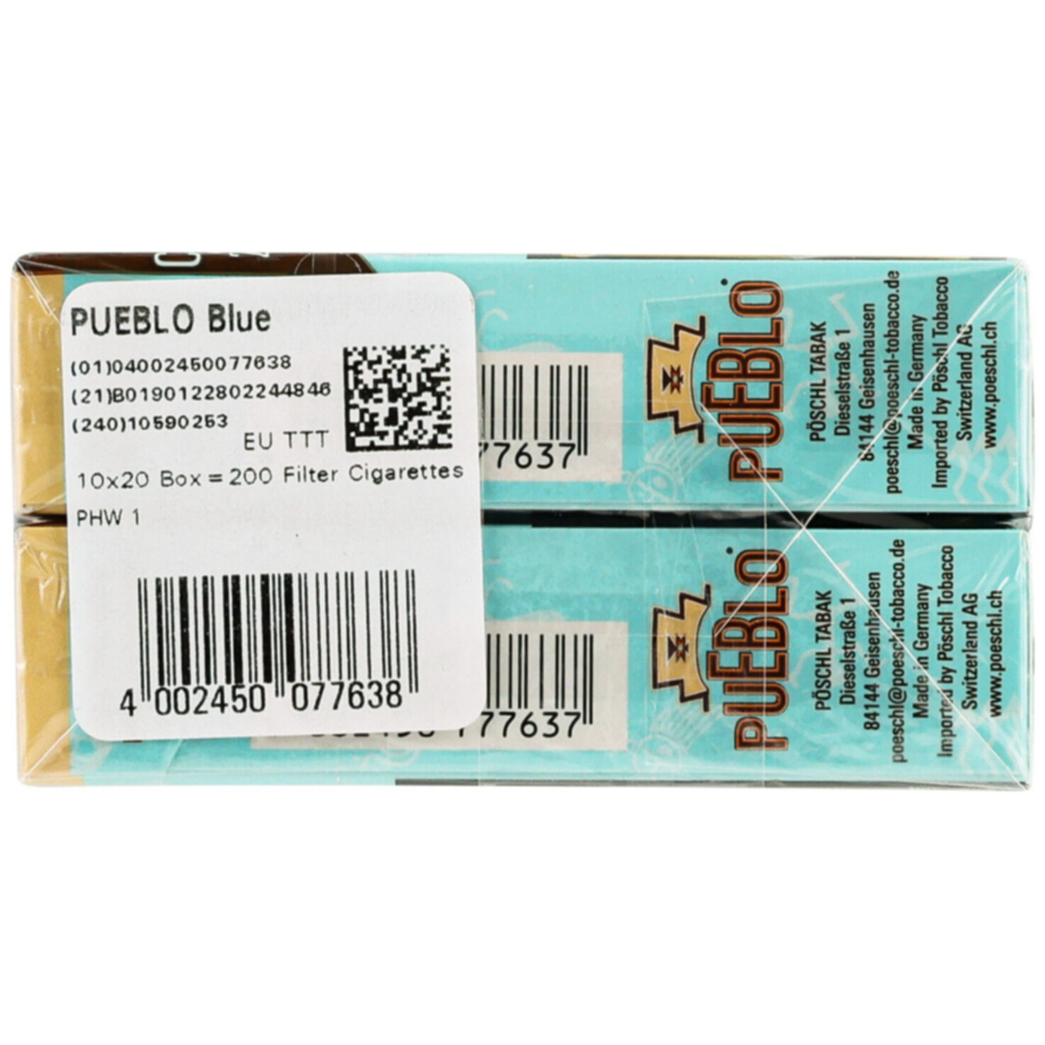 Pueblo Zigaretten Blue Box Stange
