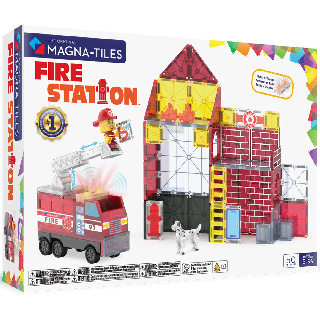 magna-tiles magnetische tegels fire station - 50st