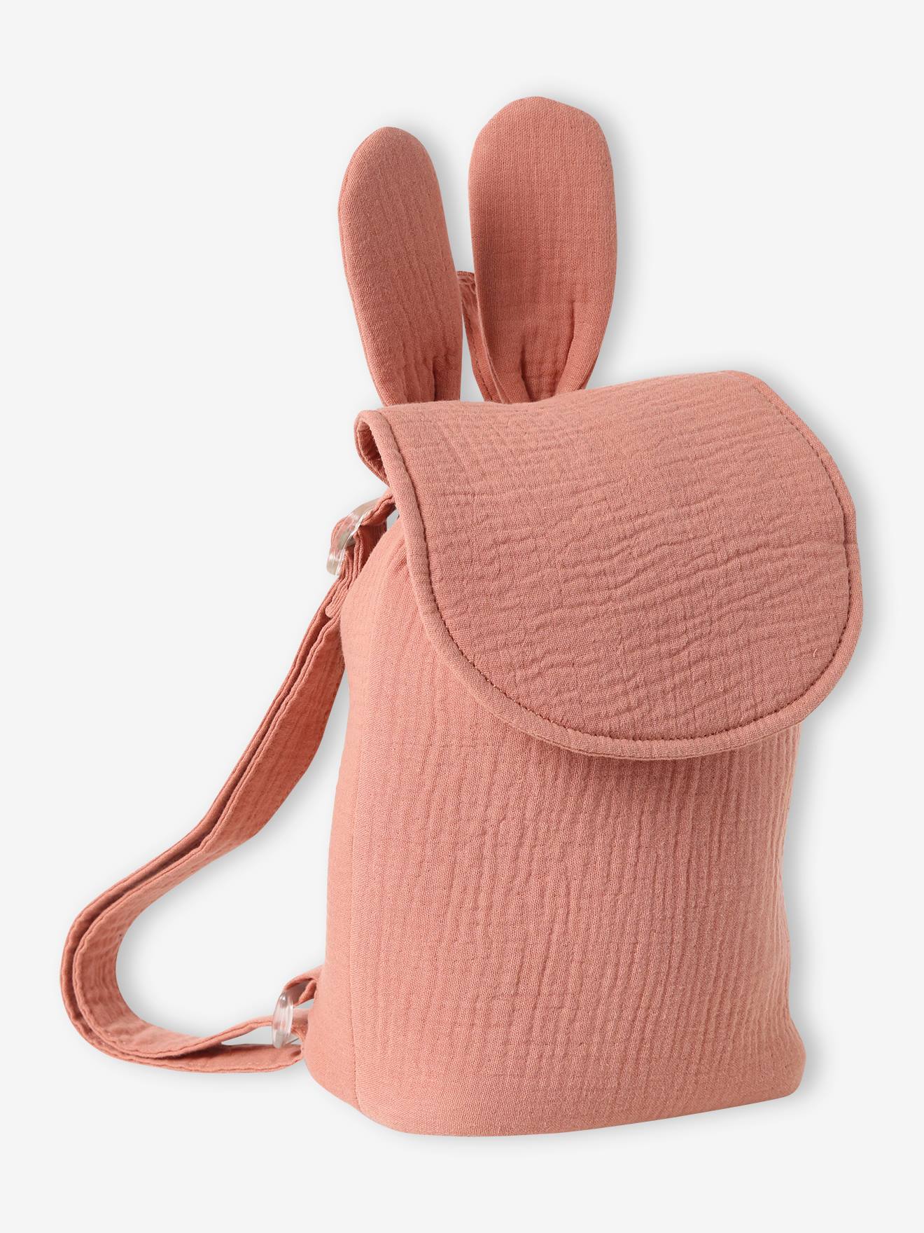 Mochila personalizável feita de tecido azul-acinzentado.