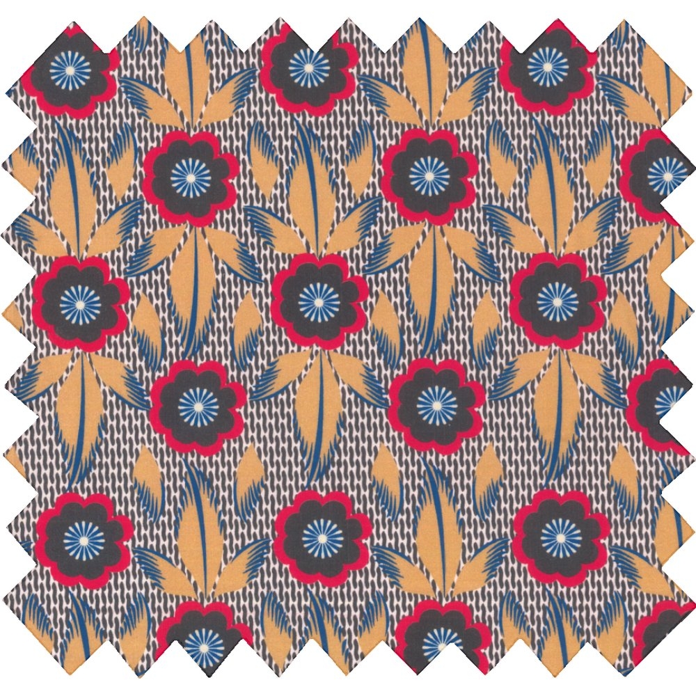 Tissu Coton Au Mètre Fleurs De Savane