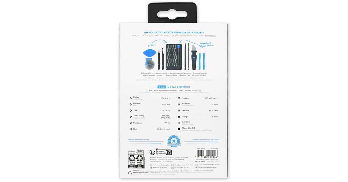 iFixitPro Tech Go Toolkit gereedschapsset  (Zwart/blauw)