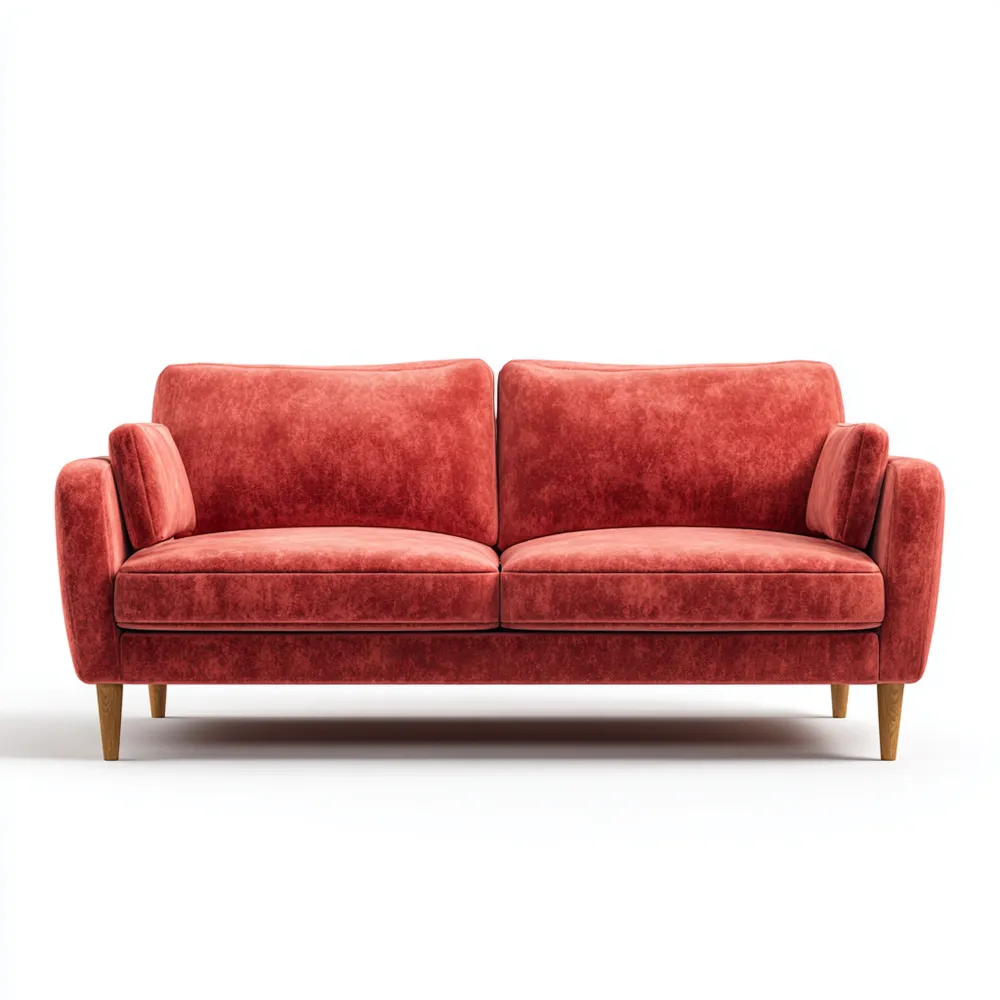 2-Sitzer-Sofa Samt 150x80x85 cm – Rot – Skandinavisches Design