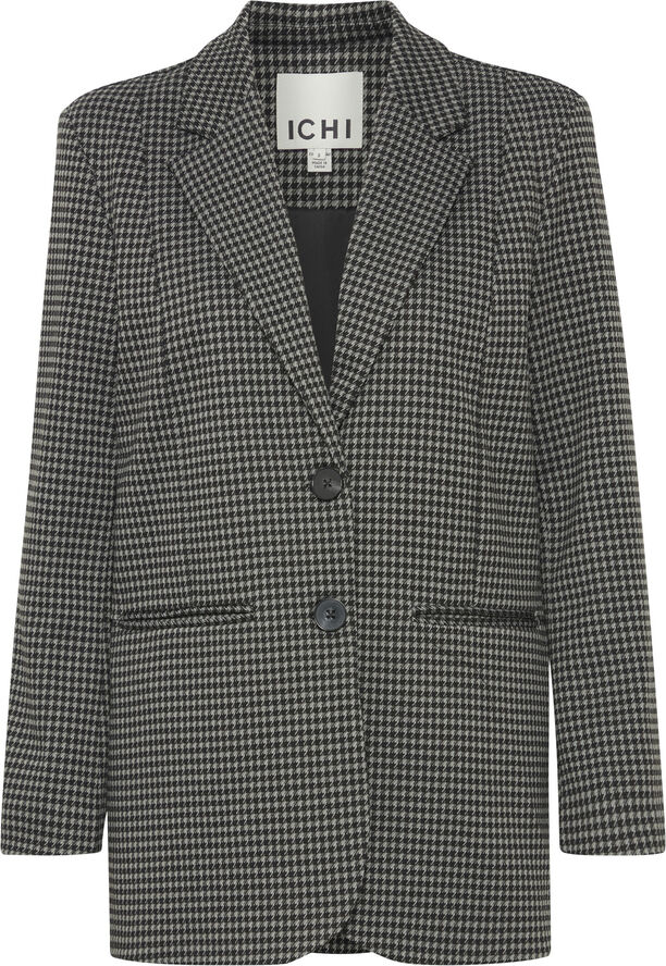 ICHI IHKATE HOUNDSTOOTH OVERSIZE BL2 Black/grey houndstooth