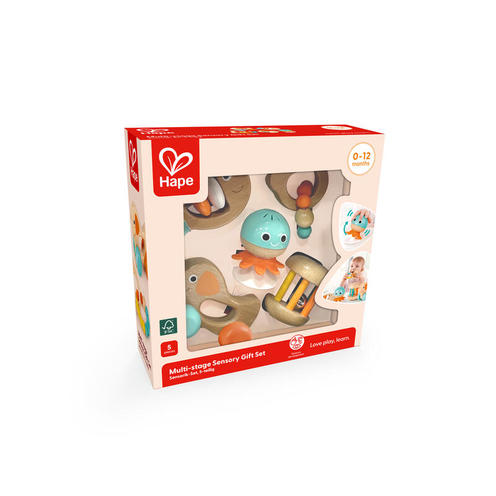 Coffret sensoriel 1er âge Bleu et corail - HAPE
