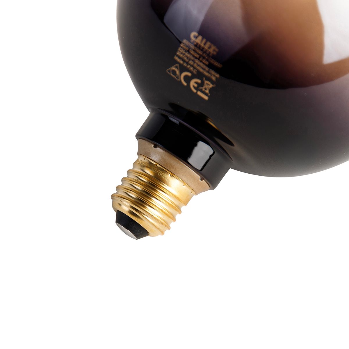 E27 dimbare LED lamp G125 zwart goud 3,5W 80 lm 1800K