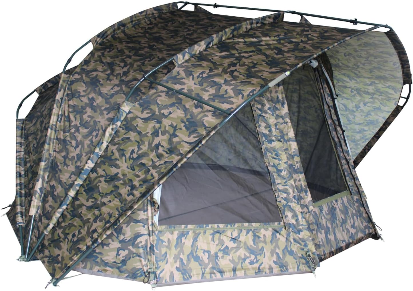 MK-Angelsport Fort Knox 2.0 Ghost 3-4 Personen Angelzelt | Innenhöhe 1,9m | BxTxH : 3,54 m x 3,75 m Karpfenzelt Dome | wasserfestes und temperaturstabiles Angelzelt, inkl. Gummihammer 1-2