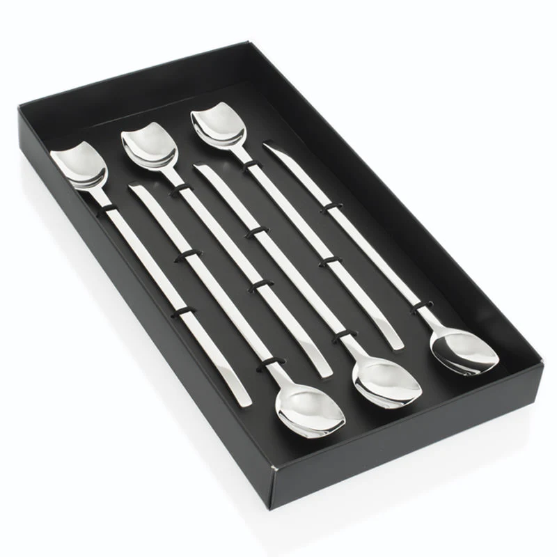 Coffret 6 cuilleres glace longue spiga Table passion