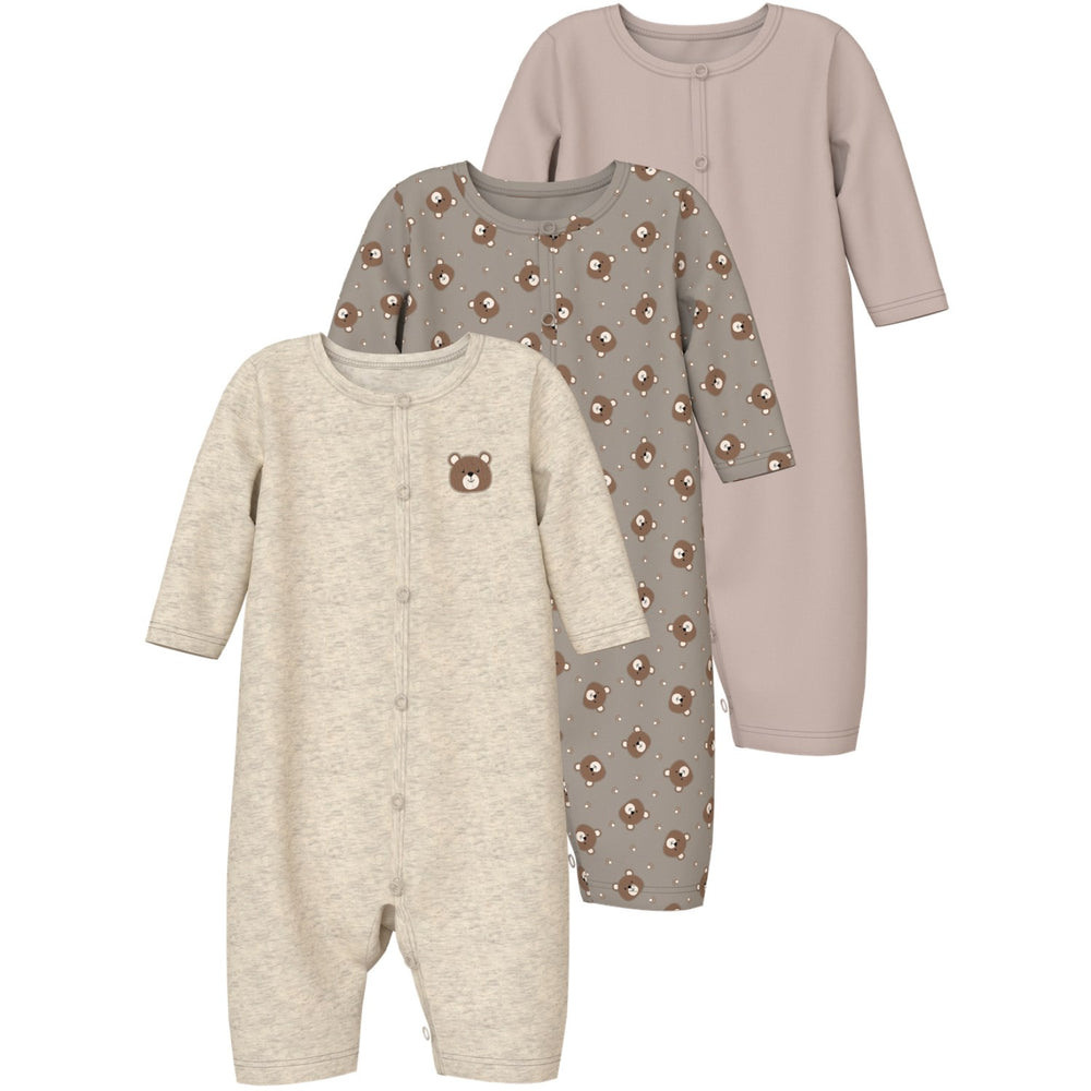 Køb Name It Vintage Khaki Nbnnightsuit 3P Aop Noos