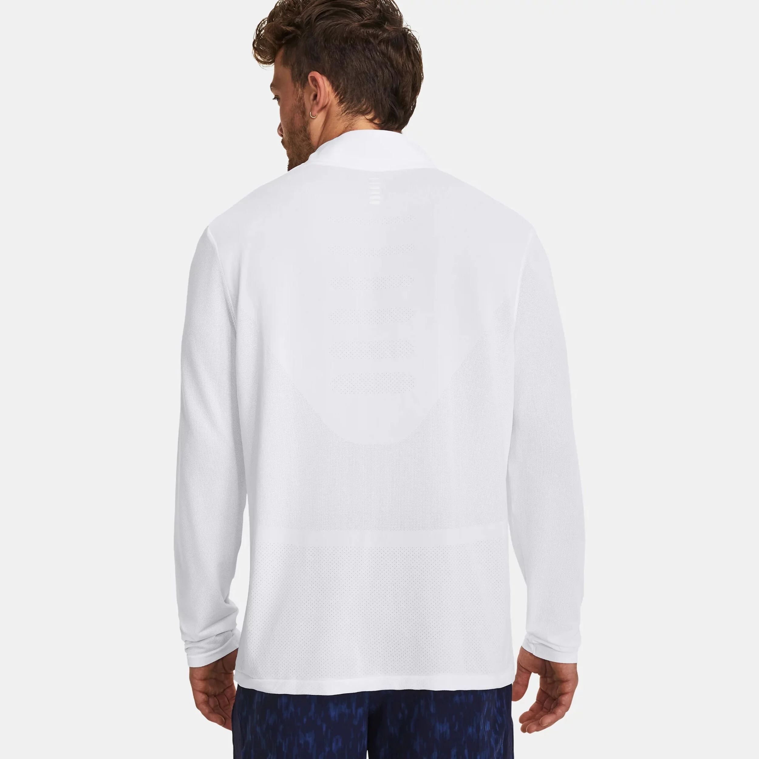 Under Armour Seamless Stride 1/4 Zip Haut Manches Longues Hommes - Blanc