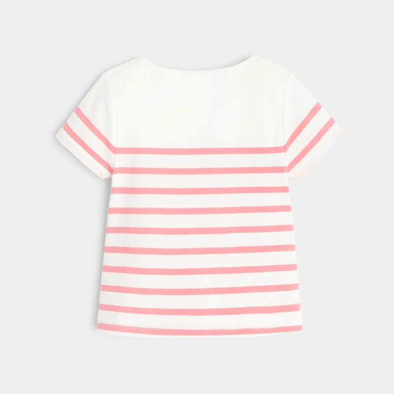 T-shirt marinière rayé rose bébé fille