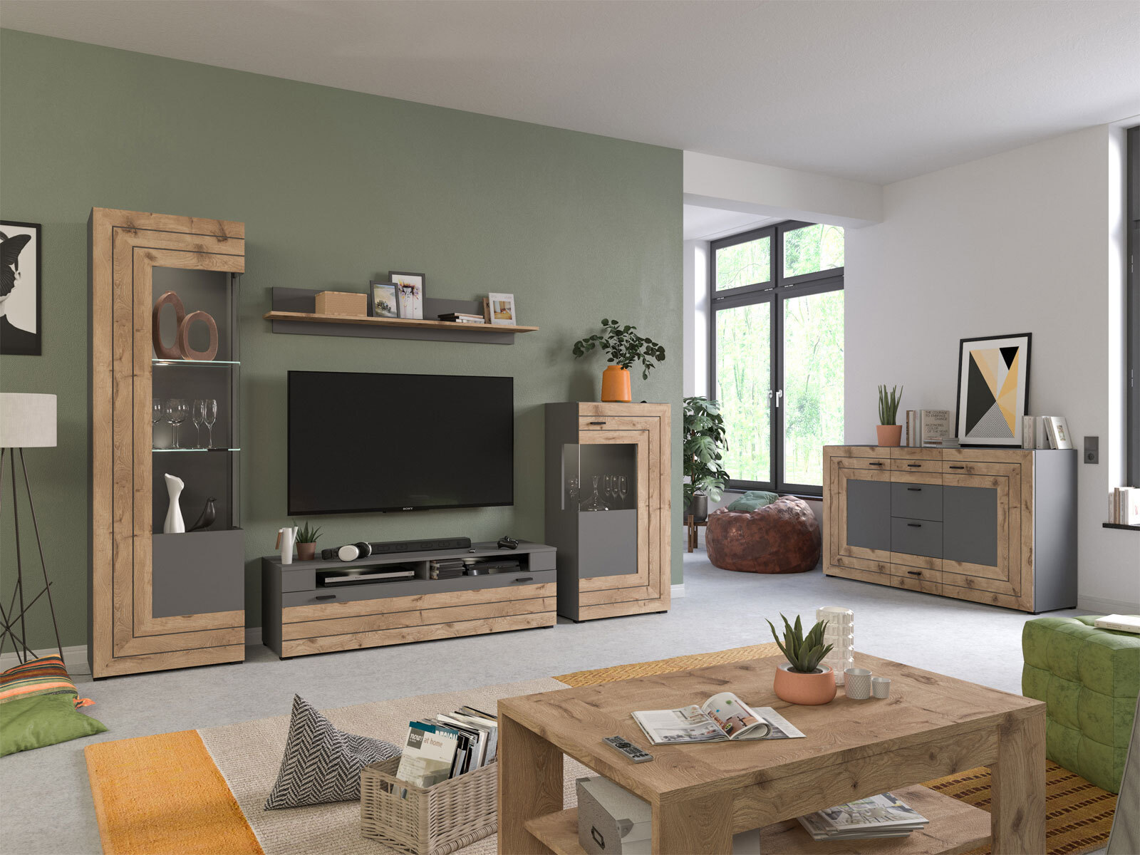 Lowboard FRENO Oak/ grau