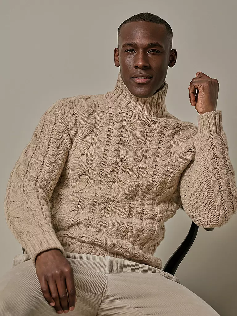 PROFUOMO Rollkragenpullover braun
