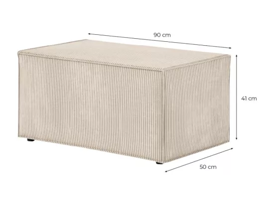 Pouf en velours côtelé Clarisse - Vert foncé - L90 x P50 x H41cm - Loungitude