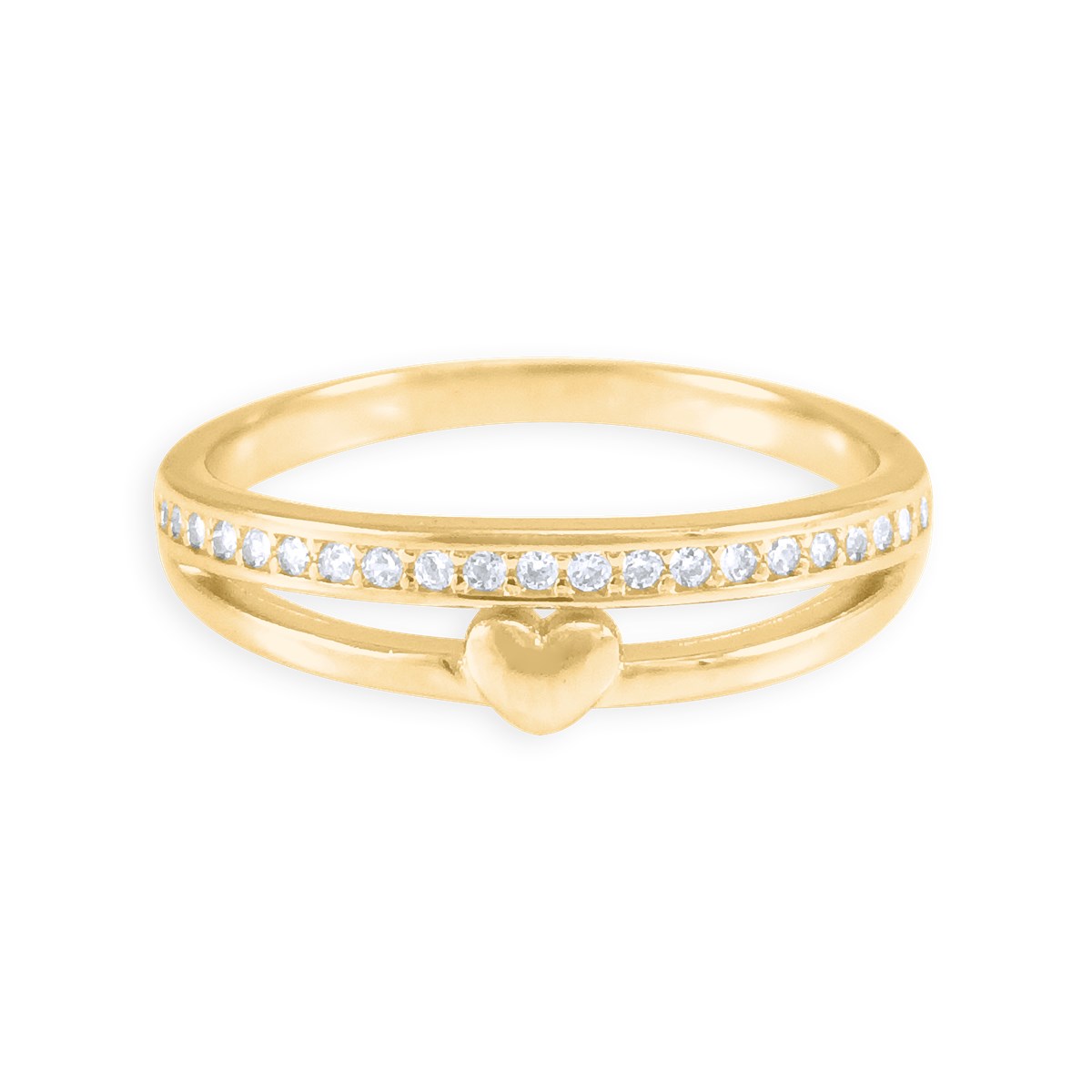 Bague plaqué or avec oxydes de zirconium