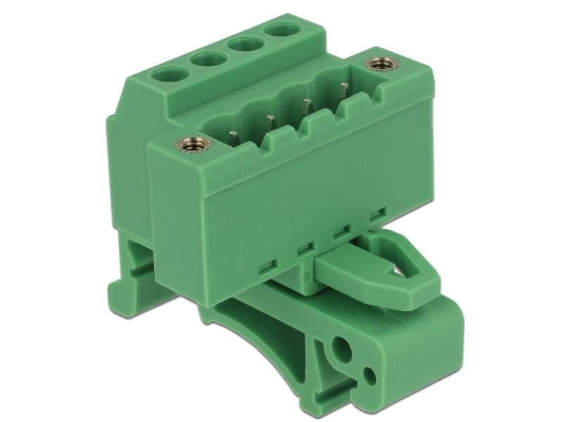 Delock Hutschiene/DIN Rail Terminalblock 4Pin Delock Terminalblock Set für Hutschienen 4 Pin mit Schraubverriegelung