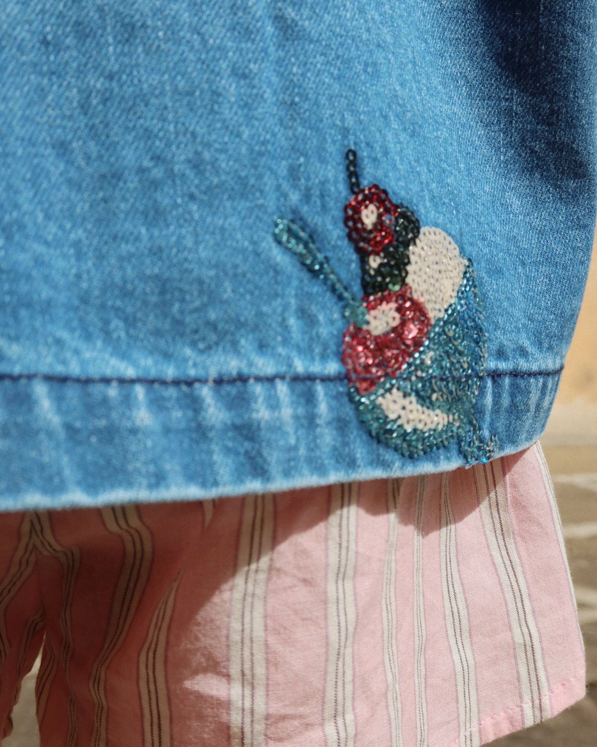 Denim Jakke M/ Glitter Paljetter – Øko Bomull | Magot Sequin Denim Jacket