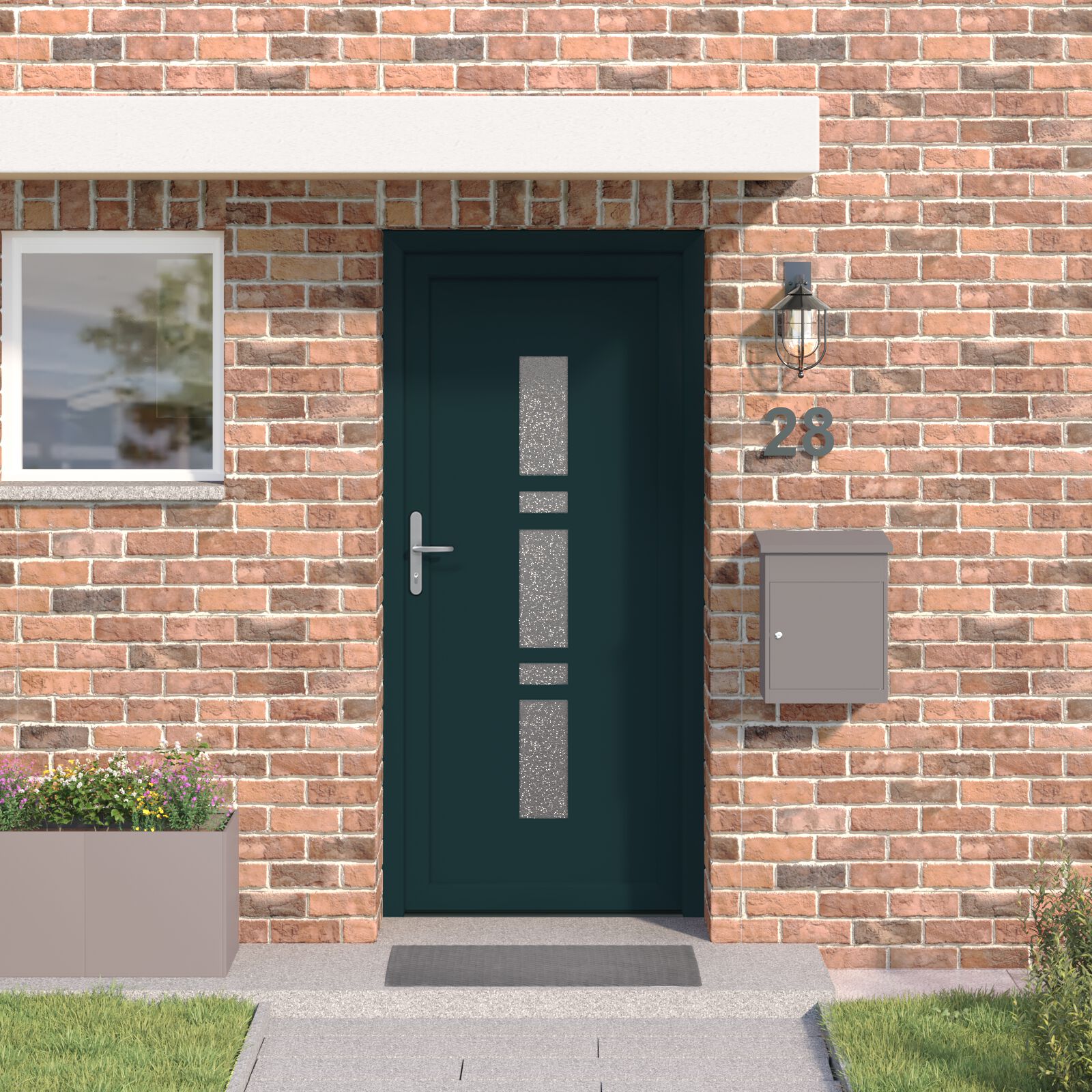vidaXL Voordeur Antraciet PVC