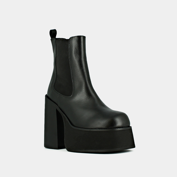 Boots à plateformes  en cuir noir