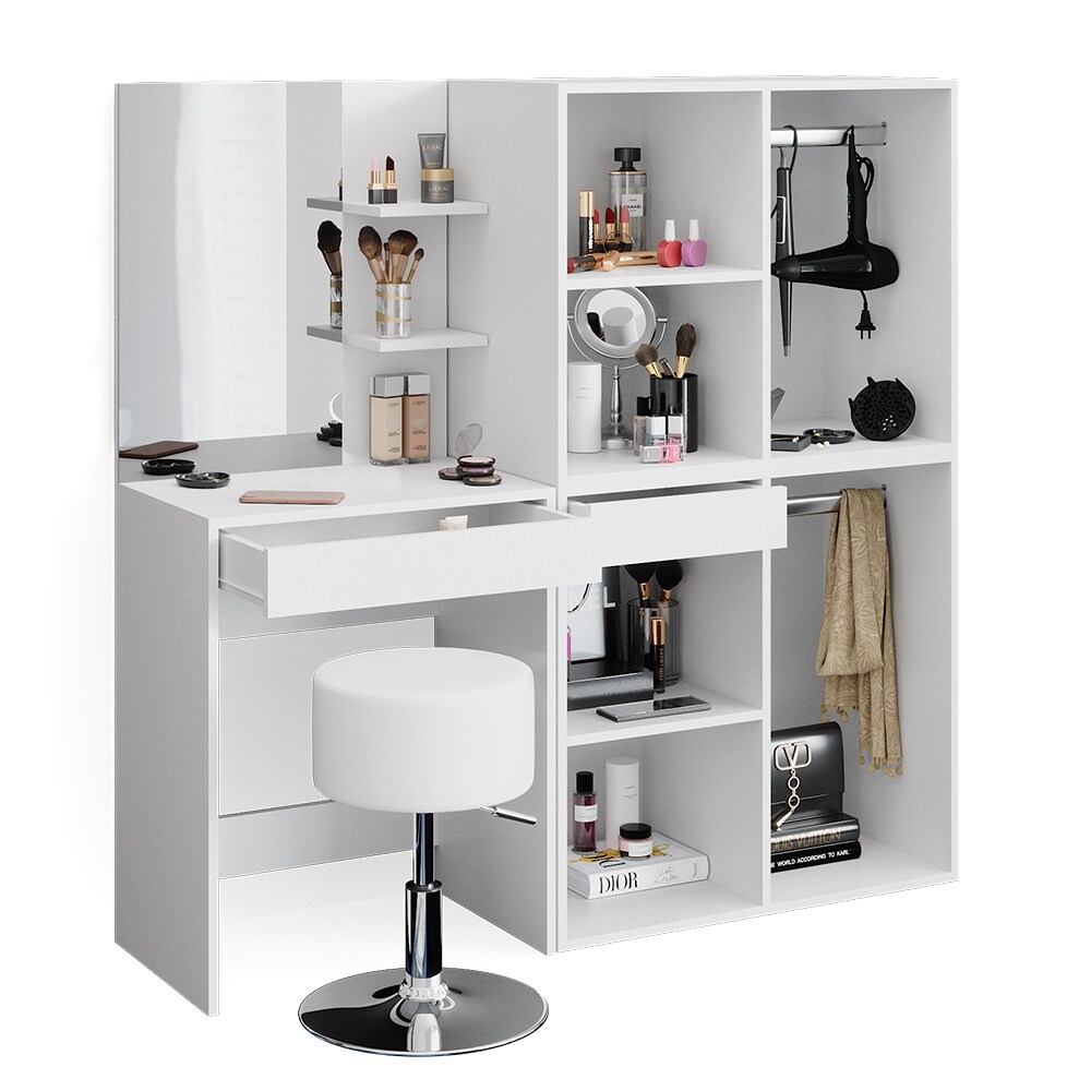 Vicco Schminktisch Frisiertisch Schminkkommode Isabelle + Hocker Beistellschrank