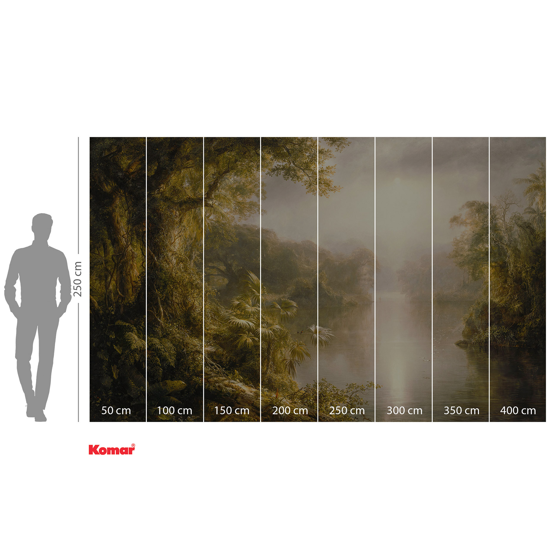 Vlies-Fototapete RIO DE LUZ - grün-gelb-grau - 400x250 cm