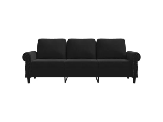 Canapé à 3 places Noir 180 cm Velours