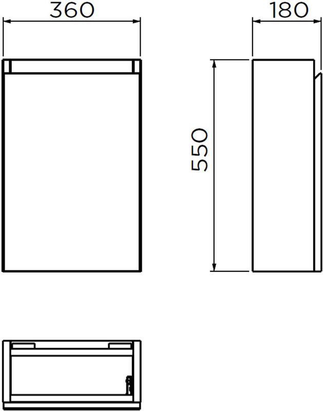 Clou - Flush 3 - Fonteinkast - Grieks Eikenhoutlook - 36 cm