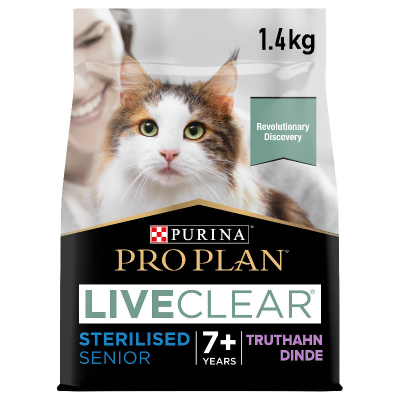 Pro Plan Katzenfutter Senior 7+ LiveClear Sterilised Truthahn 1.4kg