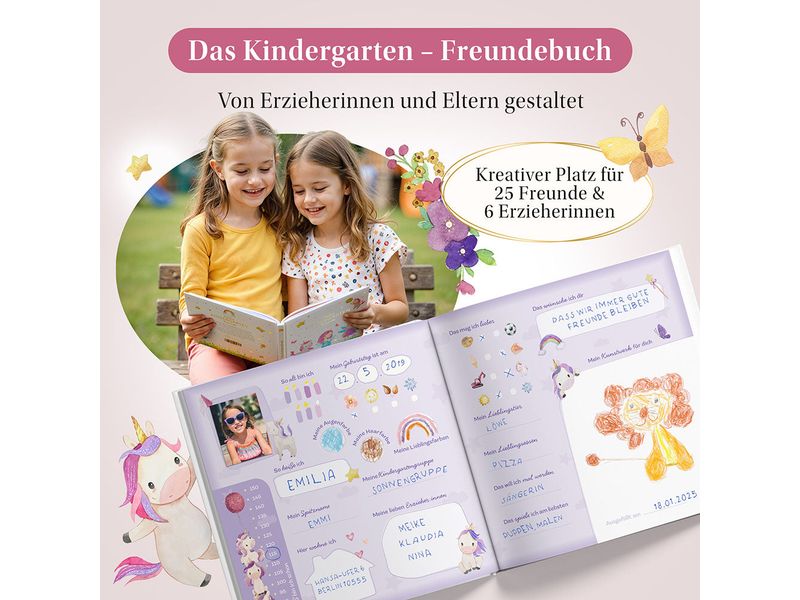 Eulentaler Kindergartenfreundebuch Einhorn Liebevolles Freundealbum für Kita-Erinnerungen