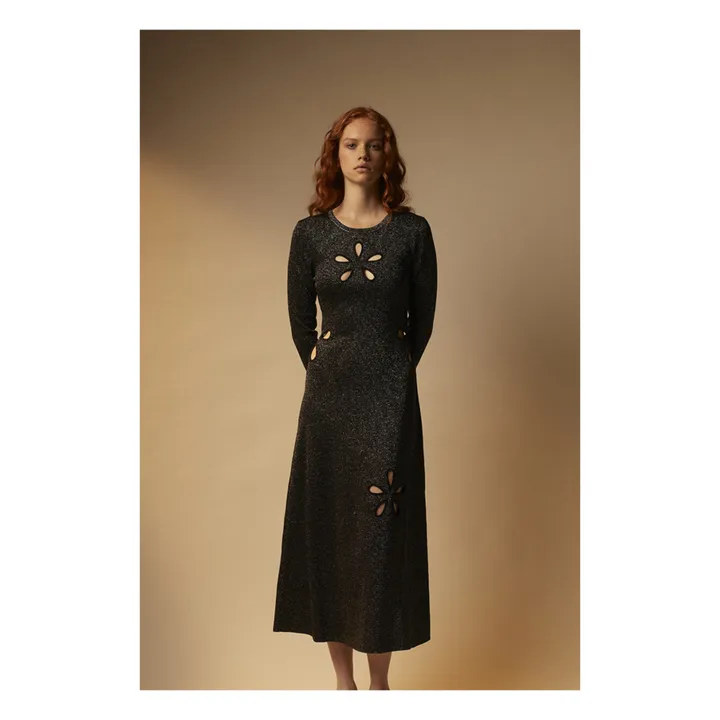 Tressé Robe Métallisée Rama | Noir