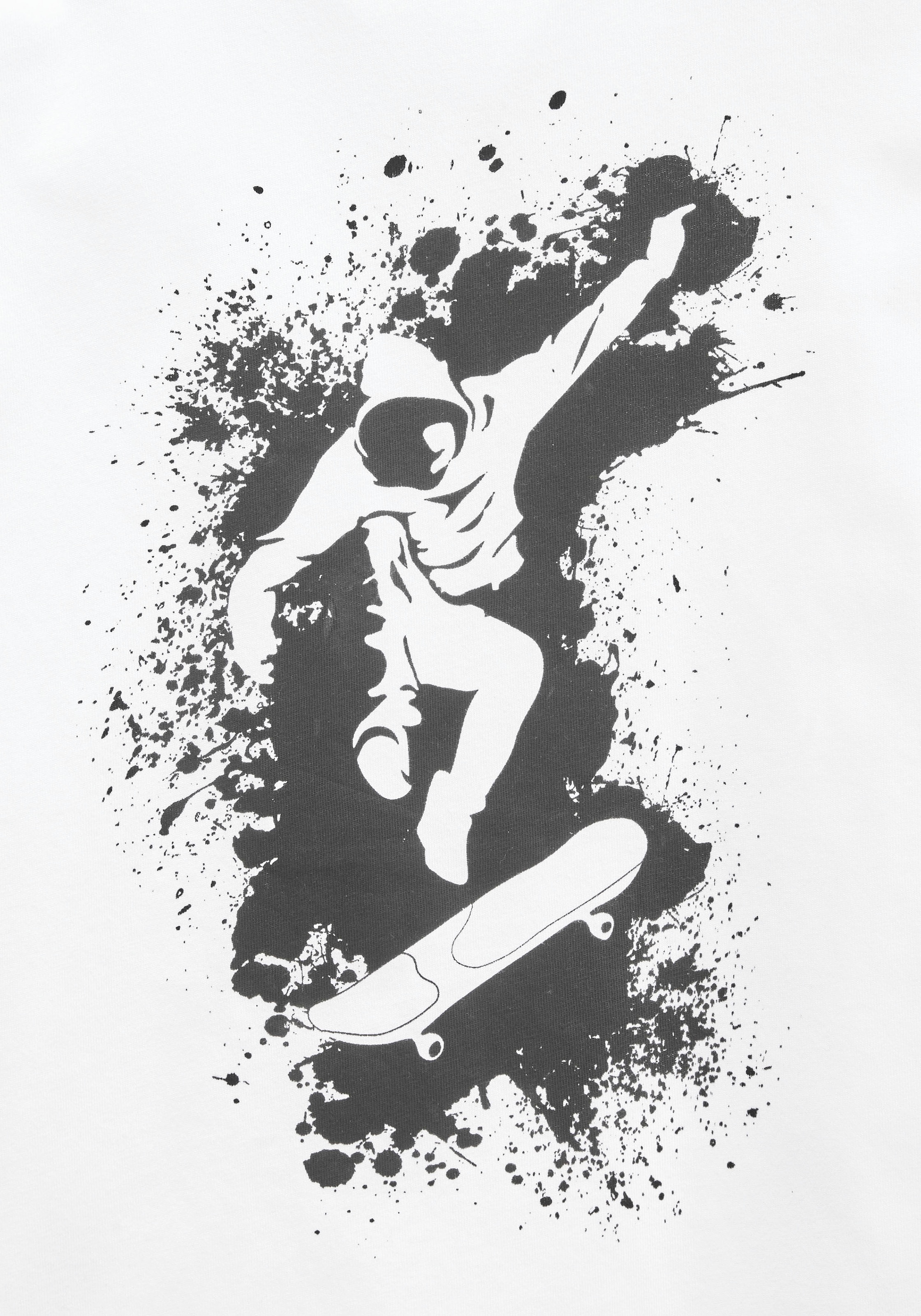 KIDSWORLD T-Shirt »Mit coolem SKATER-Print«, Kurzarm,  Basic-Passform,  bedruckt,  Rundhalsausschnitt