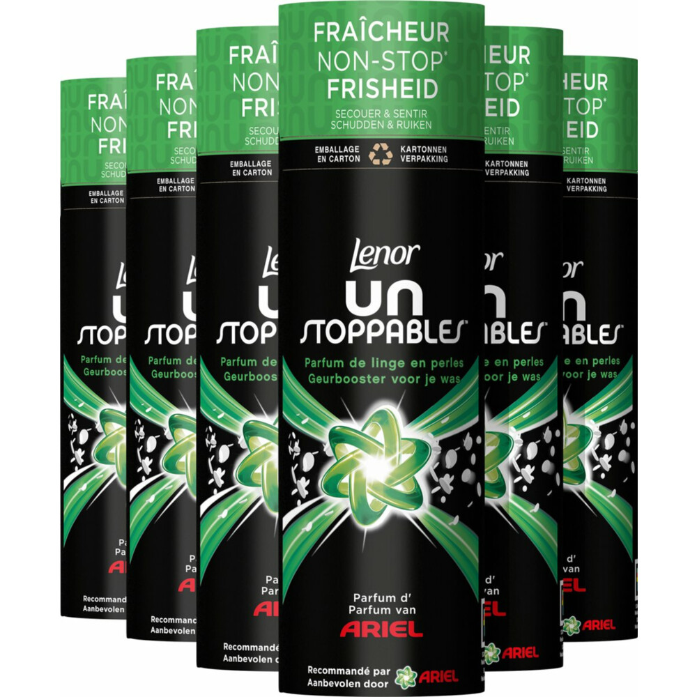 6x Lenor Unstoppables In-Wash Geurbooster Geur Van Ariel 19 wasbeurten235 gr