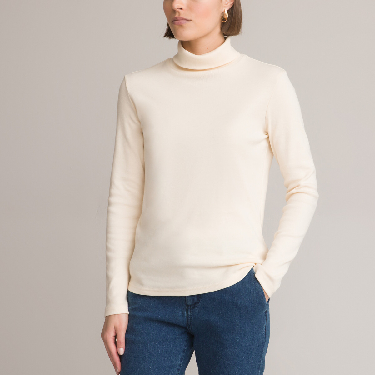 ANNE WEYBURN<br>Camiseta com gola alta e mangas compridas