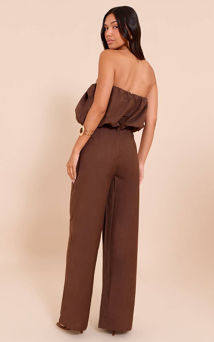 Dark Chocolate Combinaison Jambe Droite Bandeau Bouffant En Coton