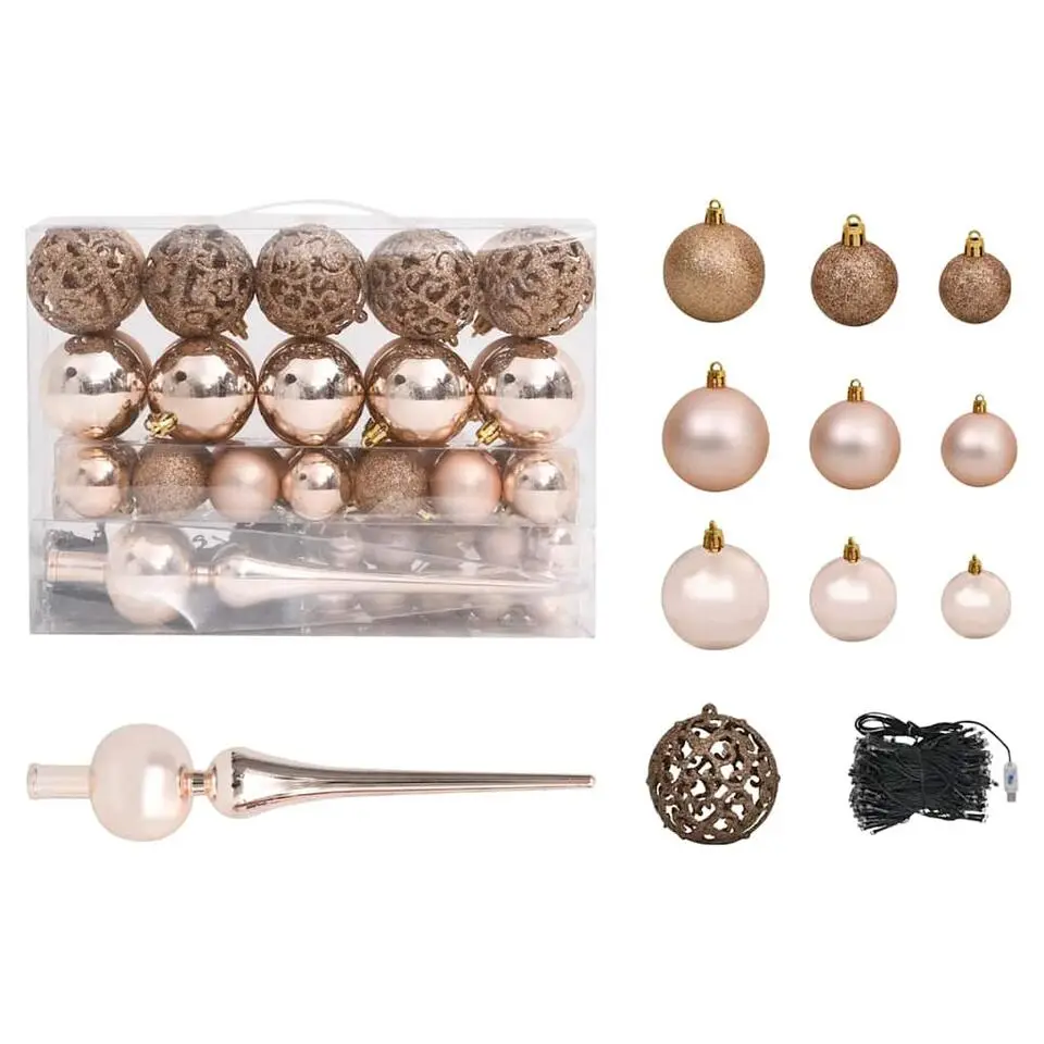 vidaXL Kunstkerstboom met verlichting en kerstballen 180 cm PVC wit