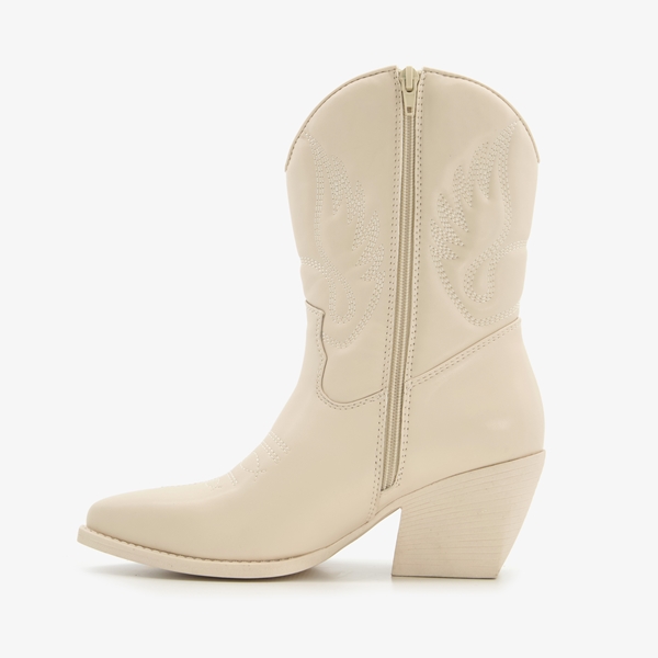 Blue Box lage dames western boots crème