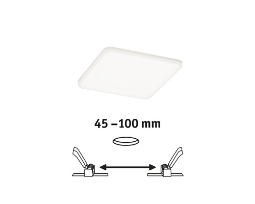 LED inbouwpaneel IP44 8,5W 750lm 4000K 12,5x12,5 cm Inbouwdiameter 4,5-10 cm VariFit Veluna satijn 230V
