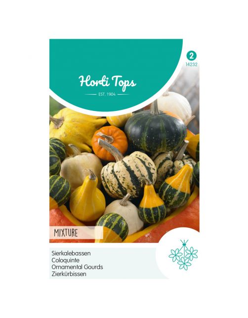 Hortitops Cucurbita - Sierkalebas Groot- En Kleinvruchtig Gemengd - Bloemenzaden - 2 g