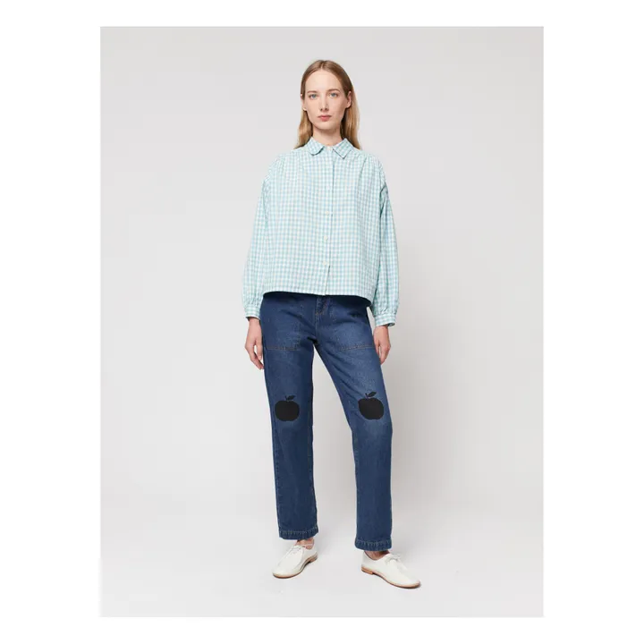Bobo Choses Chemise Vichy Seersucker - Collection Femme  | Bleu turquoise