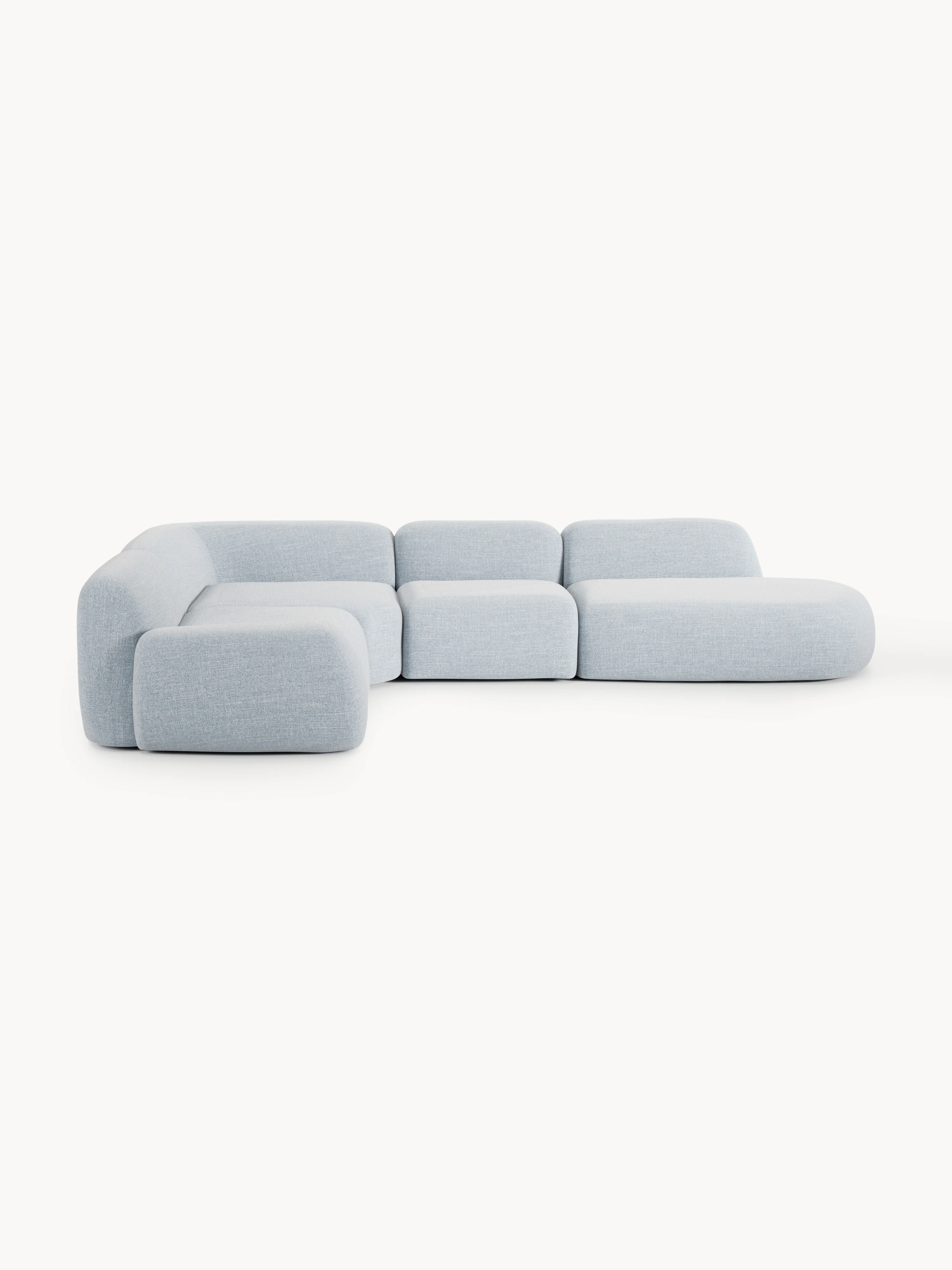 Modulaire bouclé XL hoekbank Wolke met chaise longue
