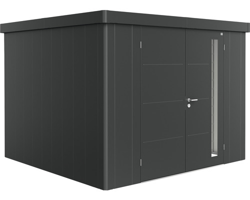 Biohort Neo 3C tuinhuis met dubbele deuren, 291,5 x 291,5 cm, donkergrijs metallic