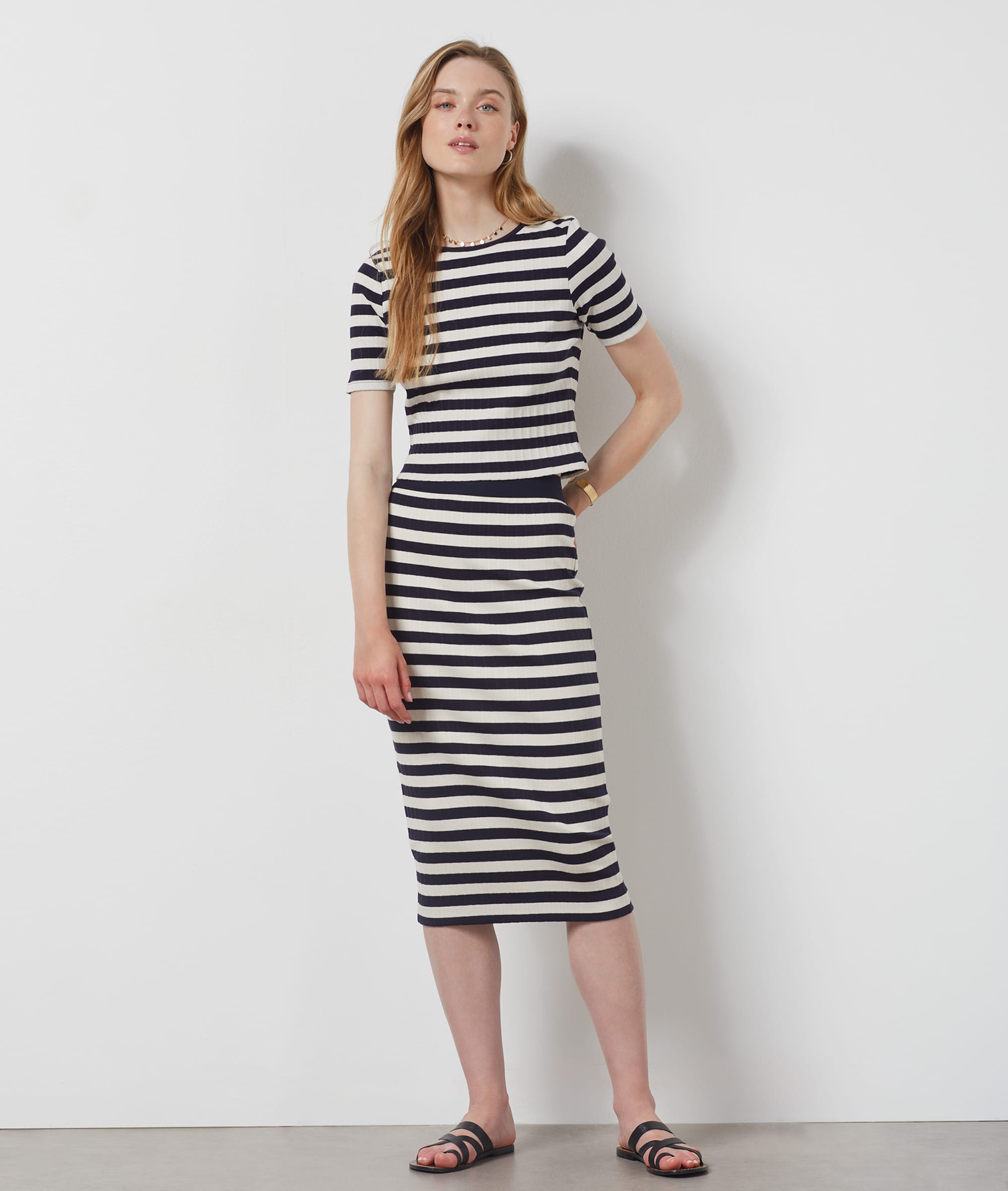 Jupe longue côtelé