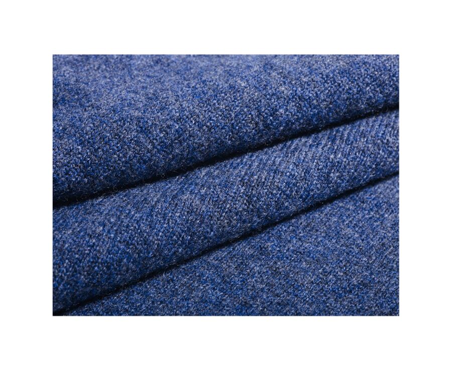Pull col V homme laine Bleu Foncé Chiné - ELIAN
