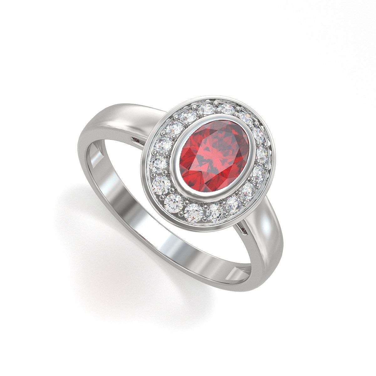 Bague Rubis et diamants sur Argent 925 2.788grs