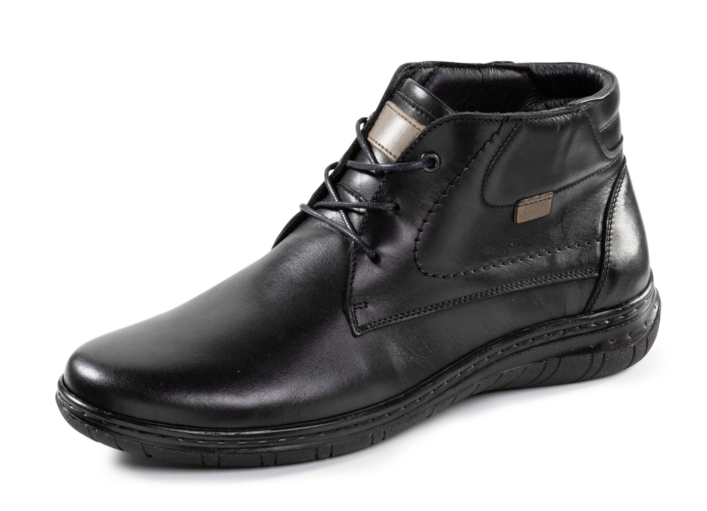 Schnür-Boots aus schattiertem Rind-Nappaleder