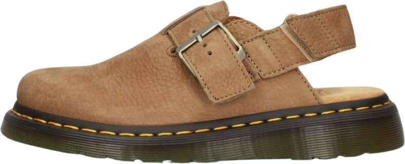 Dr. Martens Patchwork Leren Sandalen met Riptape Straps Beige Heren