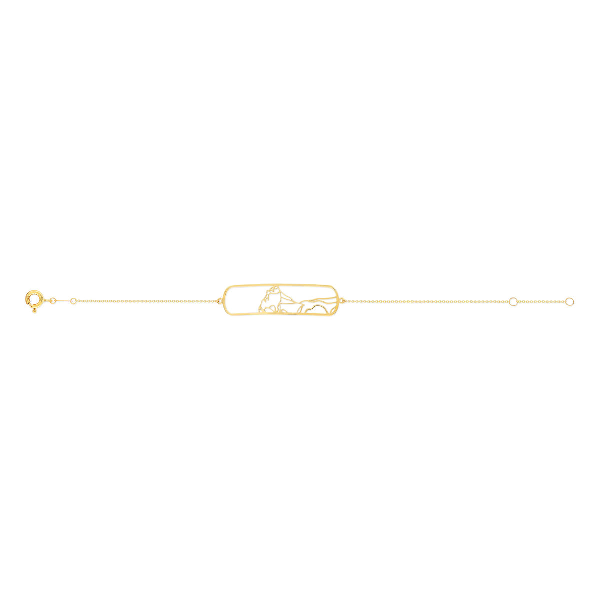Bracelet or jaune 375 18 cm motif silhouette